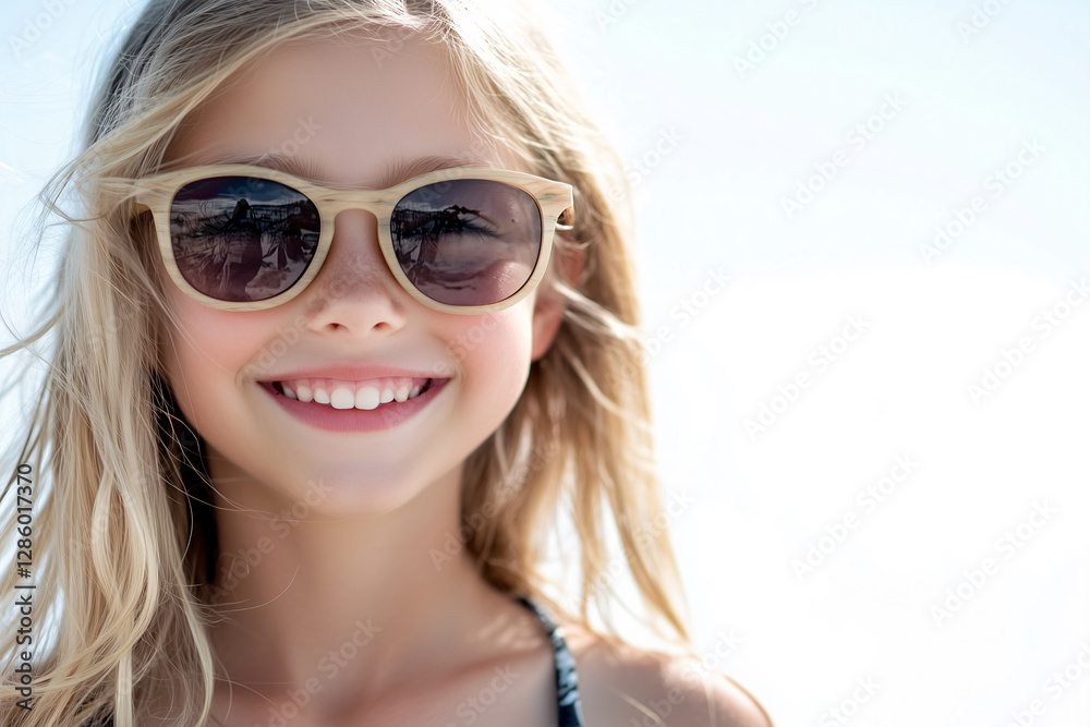 Young pretty blonde woman over isolated white background with sunglasses Young pretty blonde woman over isolated white background with sunglasses