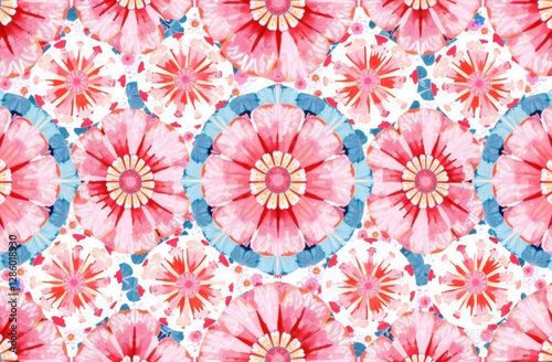 Seamless pattern, Korean national ornament in pastel colours