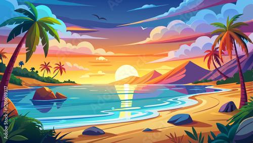 panoramic sea skyline beach amazing sunrise beach landscape panorama of tropical beach seascape horizon abstract colorful sunset sky light tranquil relax summer seascape freedom wide angle