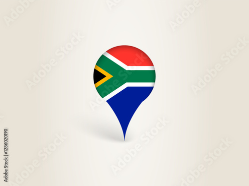 Free Download Pin Icon with South Africa National Flag. - GFXLoad
