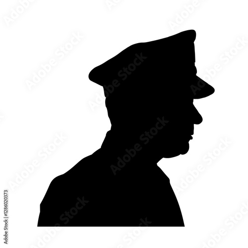 silhouette of american policeman  side view - vector illustration