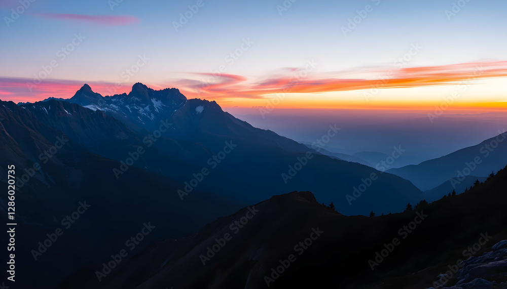 Majestic Mountain Sunset Panorama Breathtaking View Nature Landscape Scenery Majestic Mountain Sunset Panorama Breathtaking View Nature Landscape Scenery