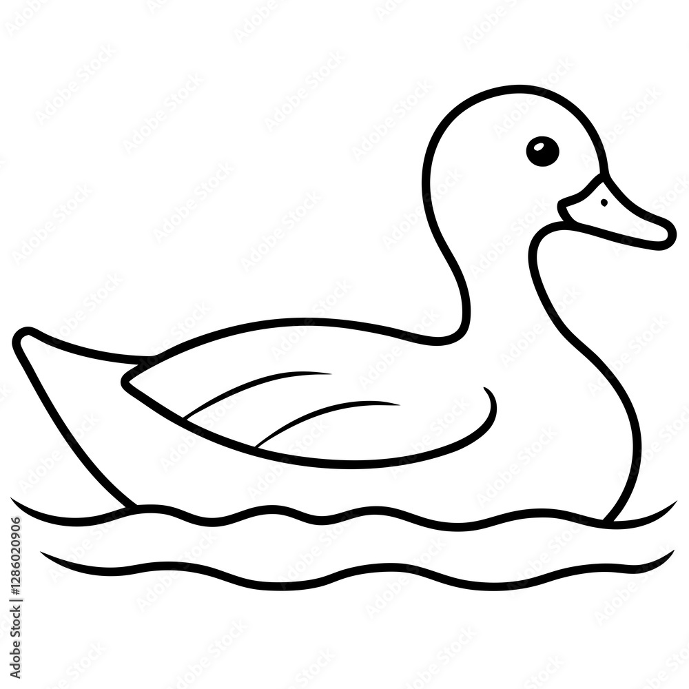 Graceful Duck Outline Graceful Duck Outline