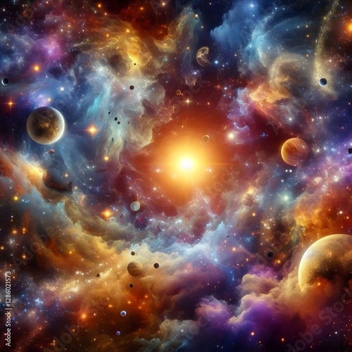 An abstract background of fictional space pattens