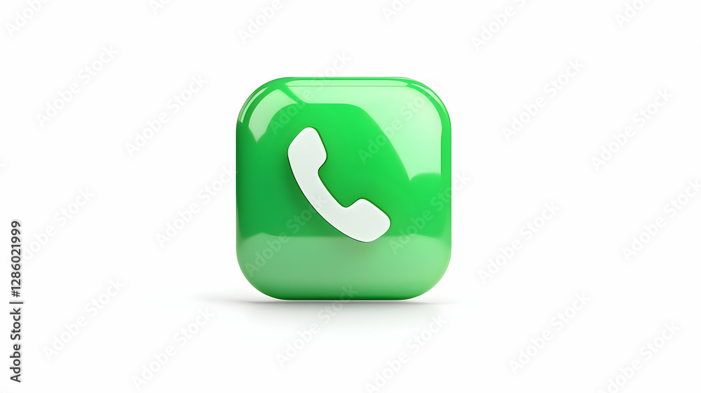 Green phone icon with accept symbol, call answer button design. Isolated on White Background, - Green phone icon with accept symbol, call answer button design. Isolated on White Background, -