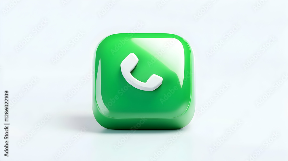Green phone icon with accept symbol, call answer button design. Isolated on White Background, - Green phone icon with accept symbol, call answer button design. Isolated on White Background, -