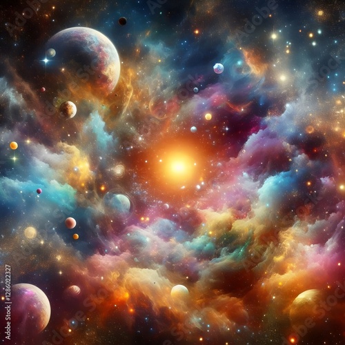 An abstract background of fictional space pattens