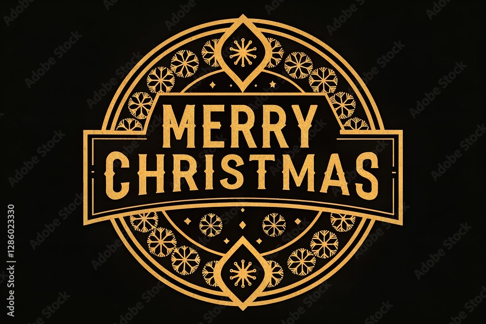 Obraz premium vintage style label Merry Christmas