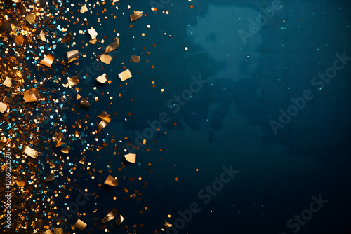 Colorful Falling Confetti on Dark Background