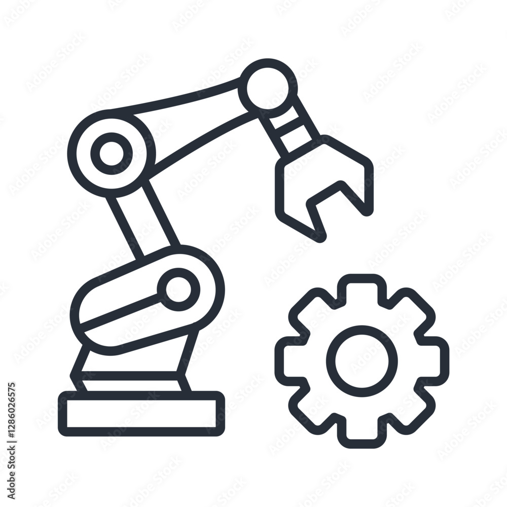roboticst icon. vector.Editable stroke.linear style sign for use web design,logo.Symbol illustration. roboticst icon. vector.Editable stroke.linear style sign for use web design,logo.Symbol illustration.