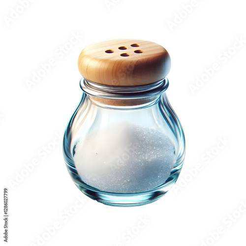 glass salt shaker isolated on white background