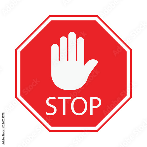 flat design Stop do not enter signage vector illustration