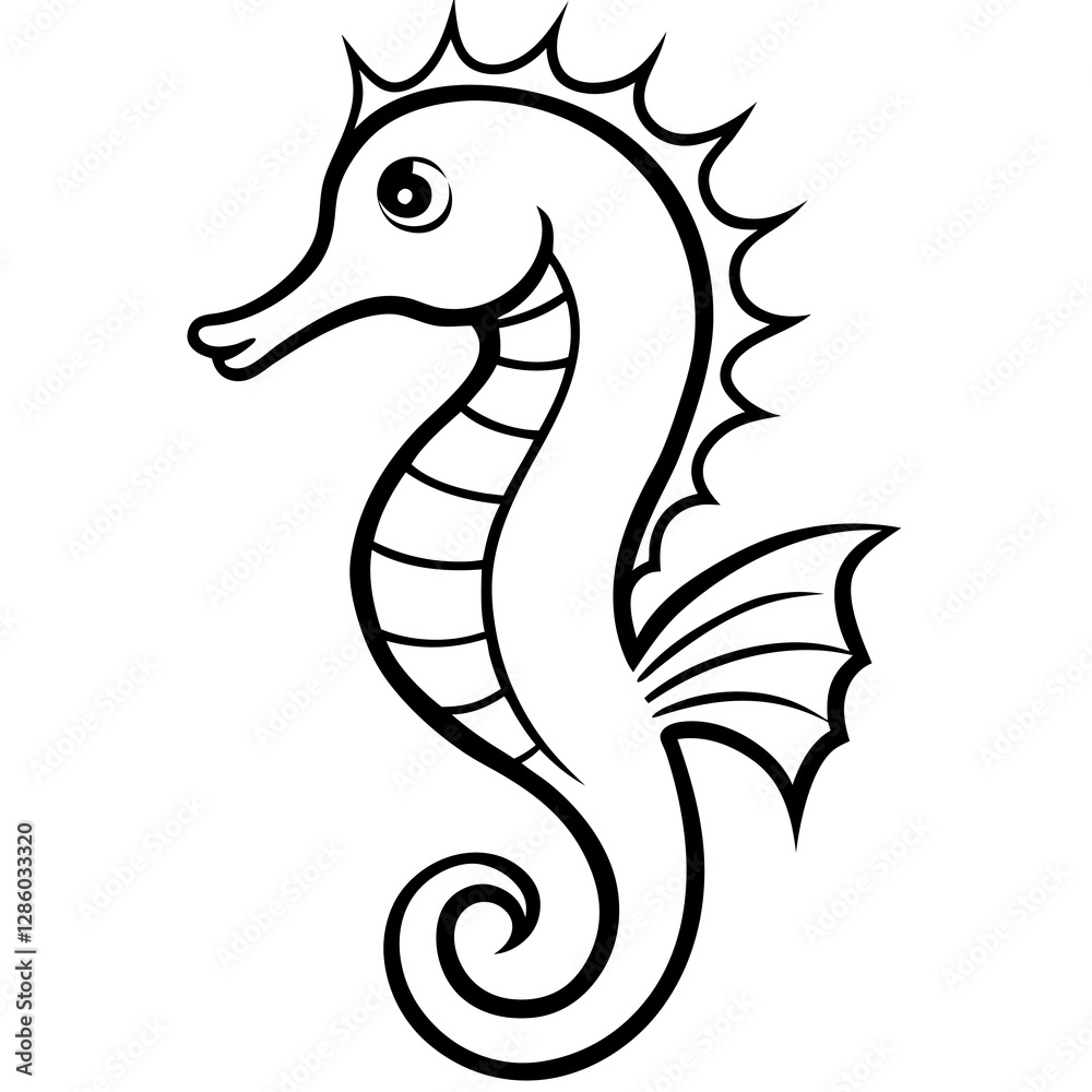 Naklejka premium Graceful Seahorse Illustration