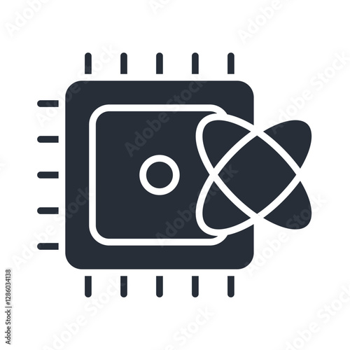 quantum computing icon. vector.Editable stroke.linear style sign for use web design,logo.Symbol illustration.