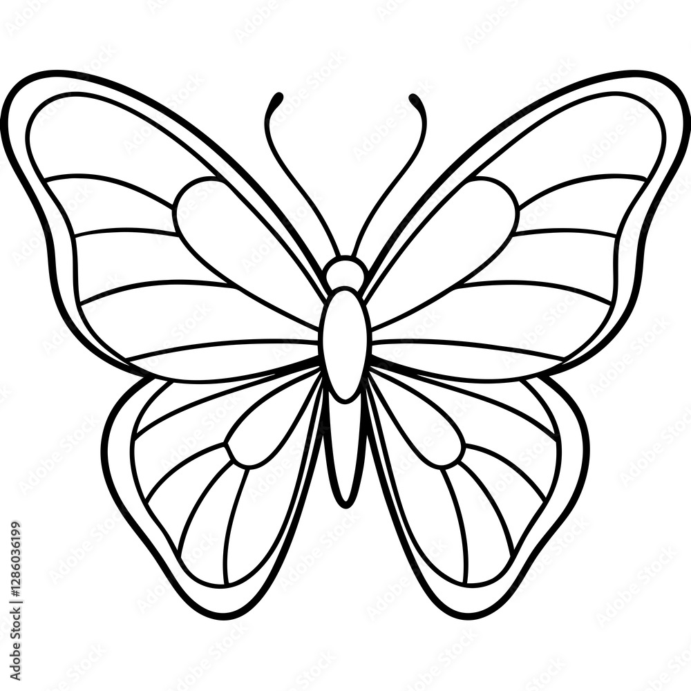 Elegant Butterfly in One-Line Vector Art Elegant Butterfly in One-Line Vector Art