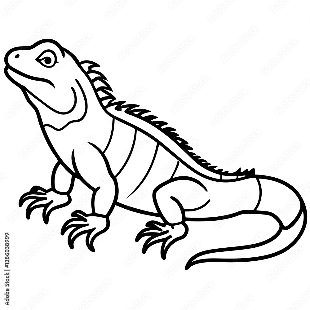Naklejka premium Iguana Silhouette Art