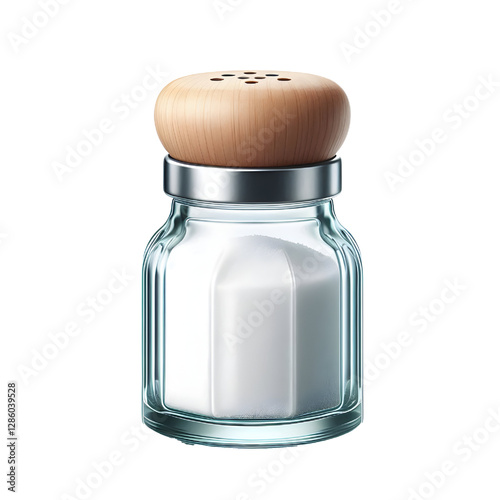 glass salt shaker isolated on white background