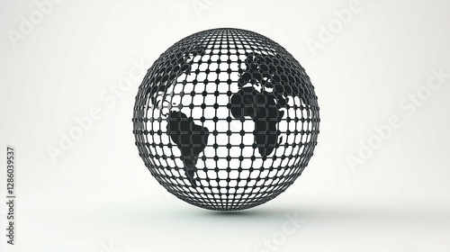 Minimalist globe icon, interconnected lines, symbolizing global intellectual property.