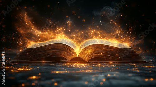 Wallpaper Mural Minimalist open book icon, radiating light, symbolizing the power of knowledge. Torontodigital.ca