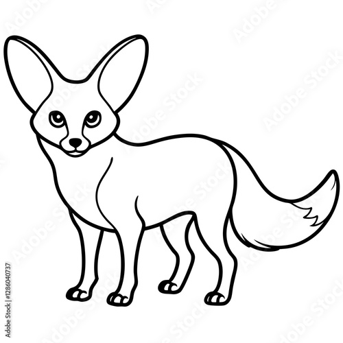 Elegant Fennec Fox Vector Art Design