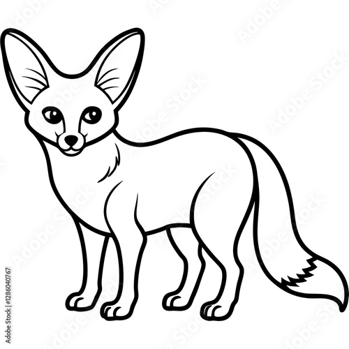 Elegant Fennec Fox Vector Art Design