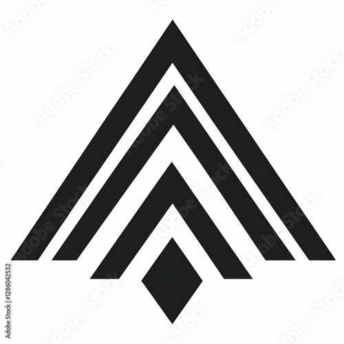 Modern Geometric Logo Design Abstract Arrowhead Brand Identity Minimalist Vector Graphic photo