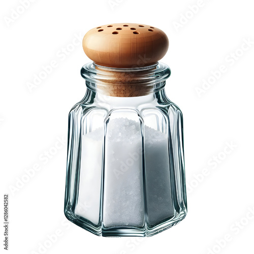 glass salt shaker isolated on white background