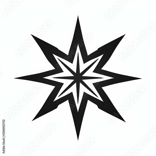 Modern abstract eightpointed star logo design template photo
