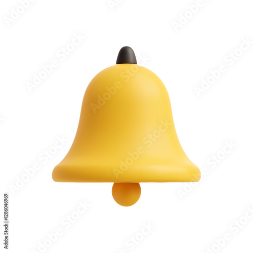 Realistic 3d bell icon with a matte finish on a plain white background vector illustration