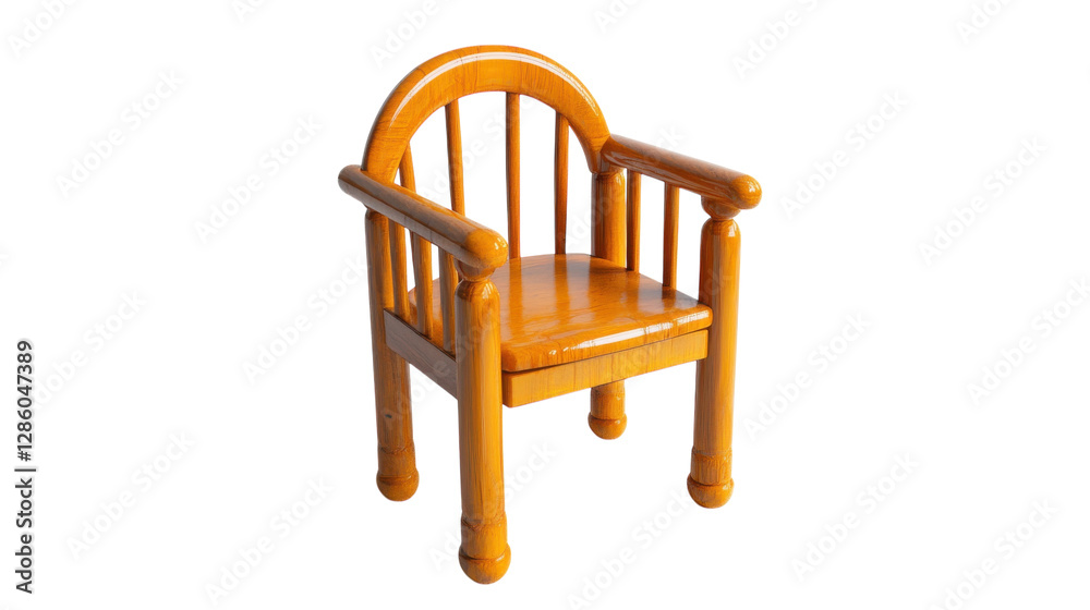 Stylish wooden chair designed for children in bright orange color suitable for playful environments Stylish wooden chair designed for children in bright orange color suitable for playful environments