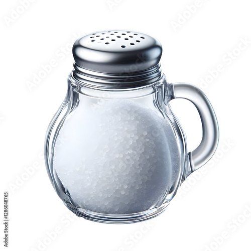 glass salt shaker isolated on white background