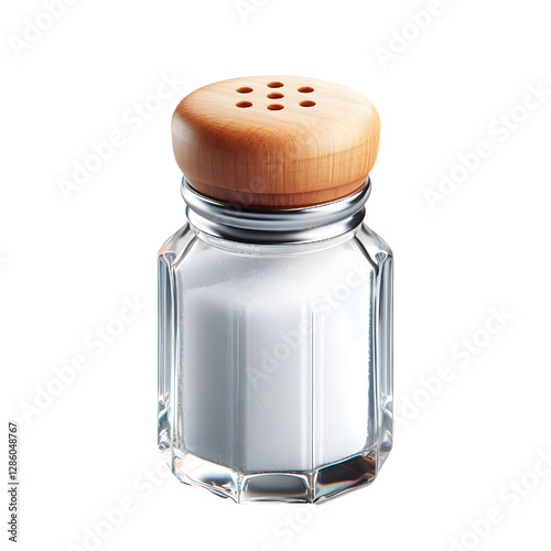 glass salt shaker isolated on white background