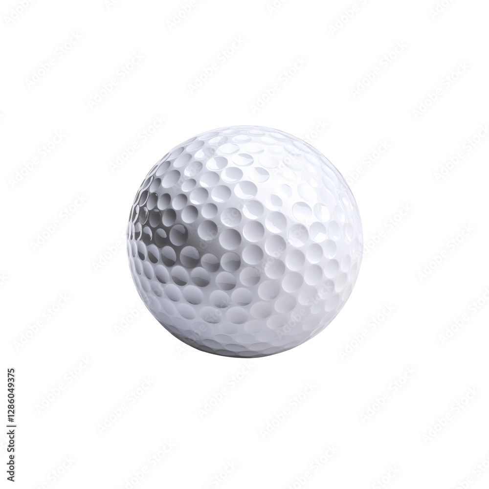 Realistic Close-Up of a White Golf Ball with Dimples on Surface Realistic Close-Up of a White Golf Ball with Dimples on Surface