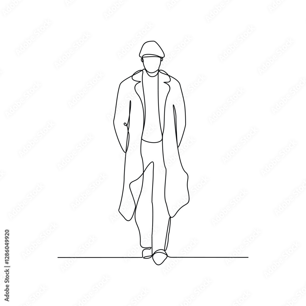 One continuous line drawing of a Detective is on duty vector design illustration. Detective occupation design illustration simple linear style vector concept. Detective illustration for your asset. One continuous line drawing of a Detective is on duty vector design illustration. Detective occupation design illustration simple linear style vector concept. Detective illustration for your asset.