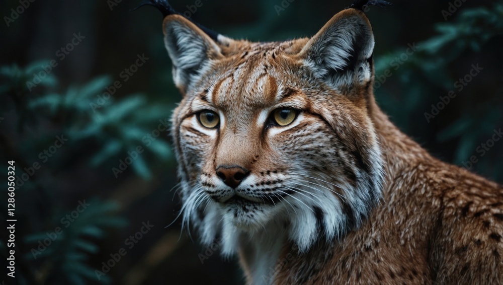 Fototapeta premium Close-up of a lynx in a winter forest