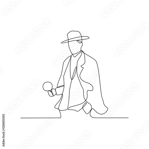 One continuous line drawing of a Detective is on duty vector design illustration. Detective occupation design illustration simple linear style vector concept. Detective illustration for your asset.