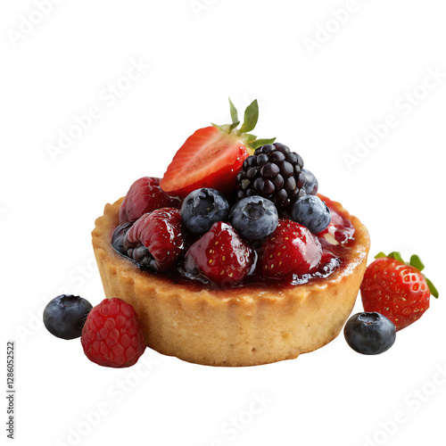 Mini fruit pie, isolated on transparent background