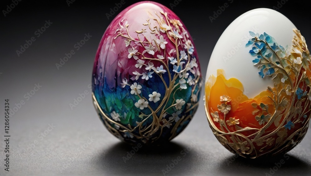 Colorful Easter eggs in an egg container Colorful Easter eggs in an egg container
