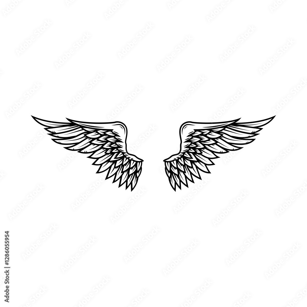 Obraz premium Heraldic wings for tattoo or mascot design
