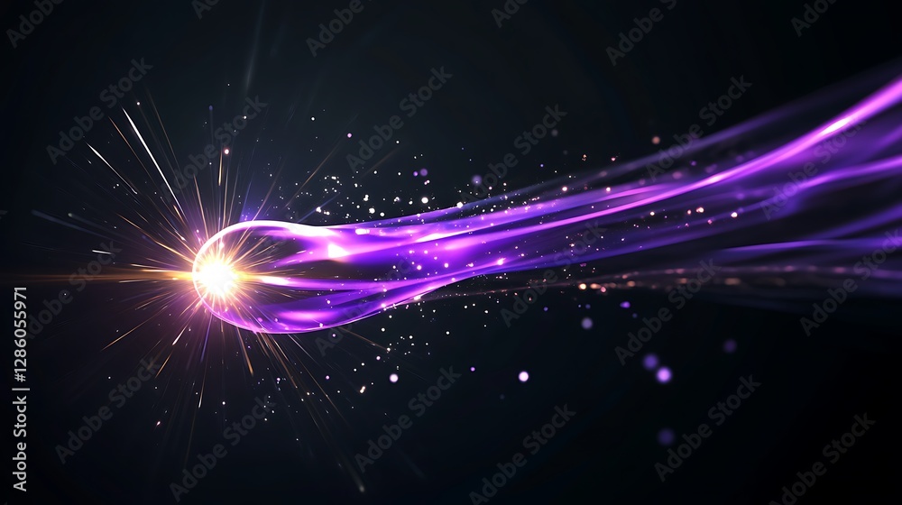 Obraz premium Purple Energy Stream: A Digital Art Depiction of Cosmic Movement AI Generated