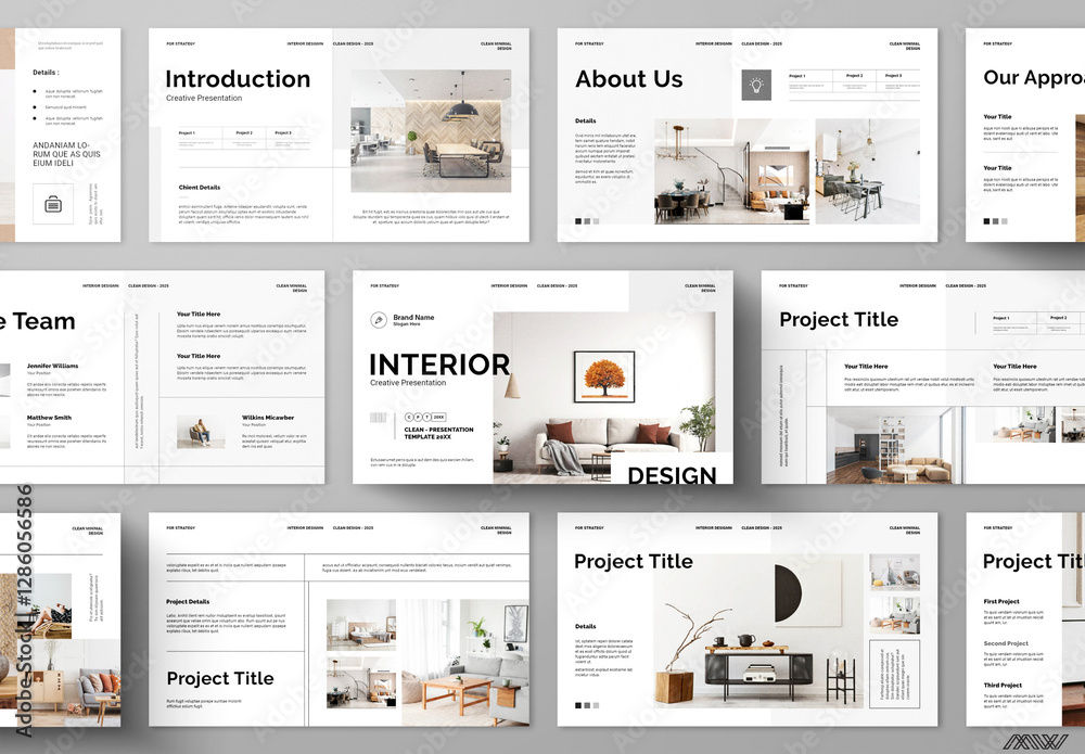 Interior Design Presentation Layout Template Stock Template | Adobe Stock