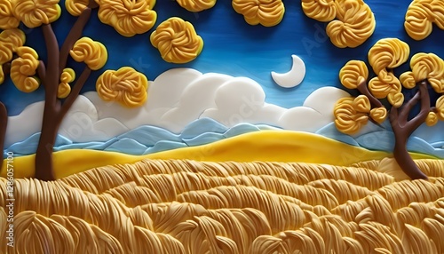 Golden Wheat Fields: Paper Art Landscape