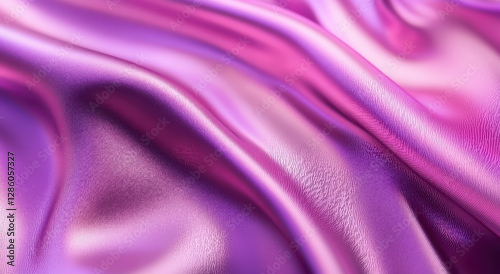 Obraz premium Draped Satin in shades of purple and pink : The luxurious texture and sheen of the fabric in a spectrum of pink and purple hues. This image could be used for various design projects.
