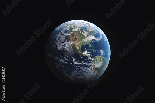 Stunning High Resolution Image of Planet Earth Showing North and South America Detailed Cloud Cover