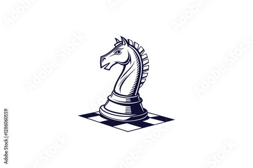 chess knight horse piece silhouette clip art vector illustration