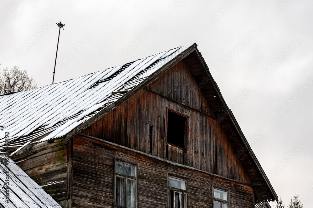 old, abandoned stone building and various house details