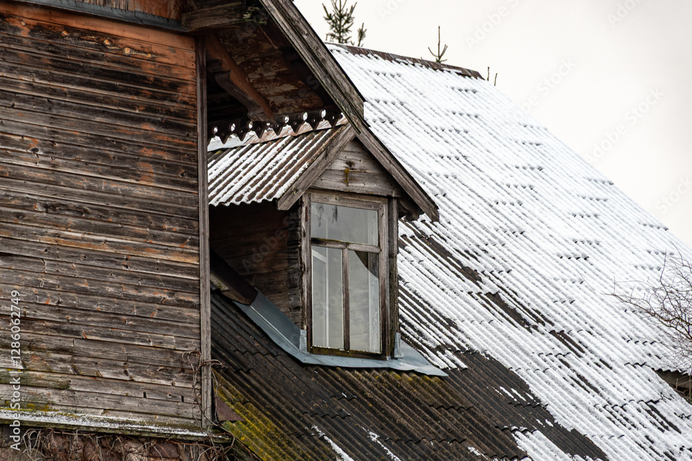 old, abandoned stone building and various house details