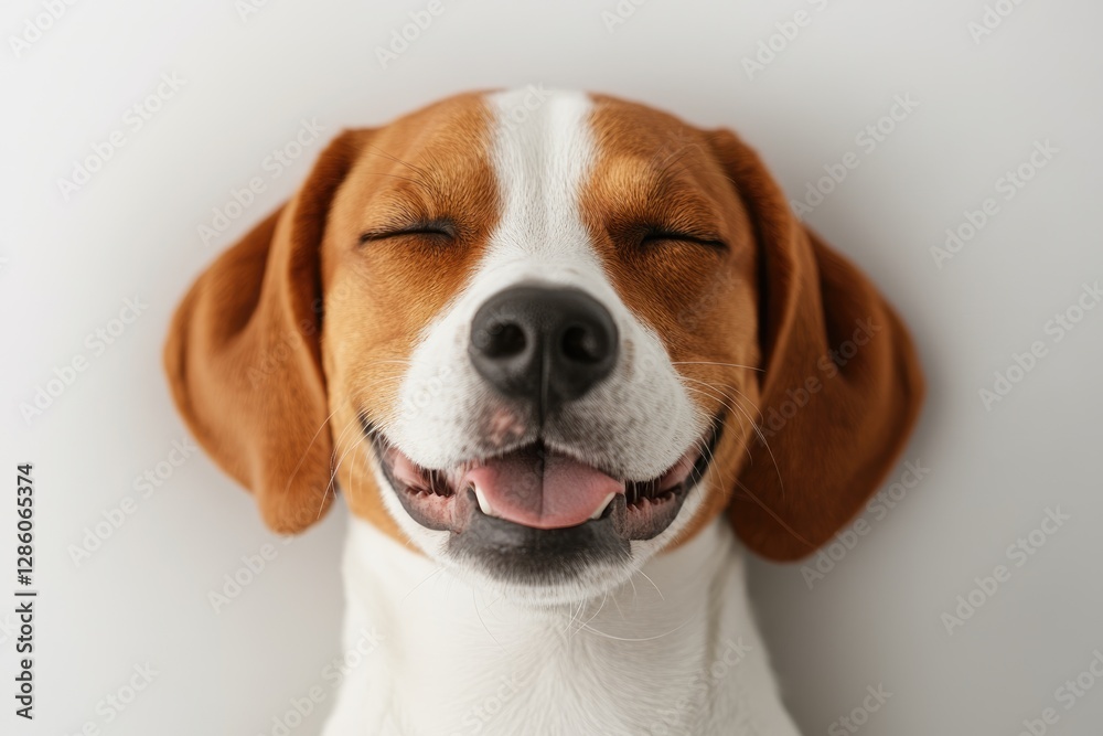 Happy beagle with a joyful expression Happy beagle with a joyful expression