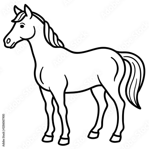 Wallpaper Mural Modern Horse Line Sketch Torontodigital.ca