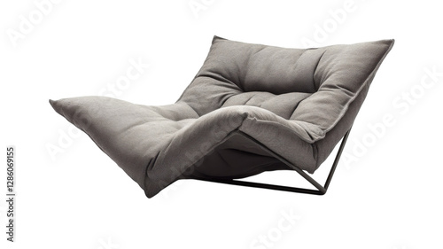 Obraz na płótnie Modern gray lounge chair with minimalist design perfect for contemporary living spaces w salonie